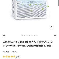 Window Air Conditioner 001,10,000-BTU 115V with Remote, Dehumidifier Mode