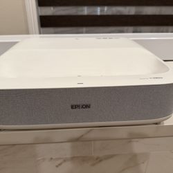 Movie Theater Projector Package - Epson LS300W Short Throw Projector + 100” Motorized ALR Screen – Like New