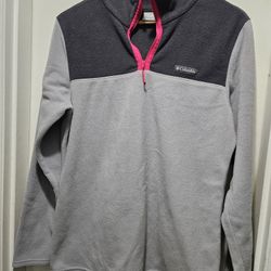 Ladies L Columbia Fleece Pullover With Pink Accents