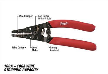 Milwaukee 7 in. Wire Stripper with Wire Cutter and Bolt Cutter