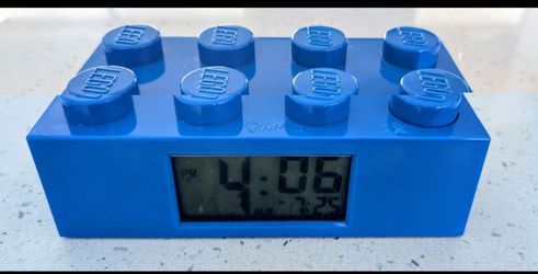 LEGO Blue Brick Digital Alarm Clock Battery Powered, 2010 Model