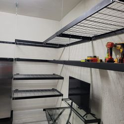Garage wall racks and shelves