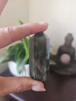 Labradorite- Dark Green Crystal Tower Point