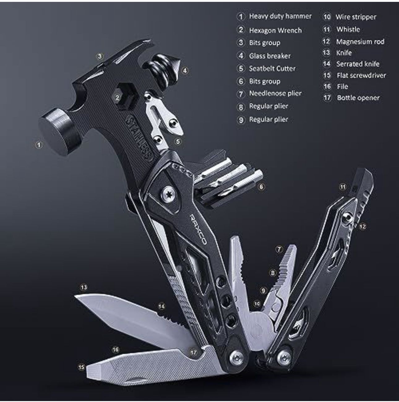 RAXCO Hammer Multitool 17 in