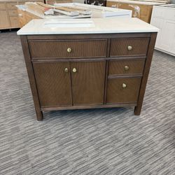 42” Bathroom Vanity In Dark Wood Color 