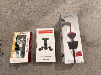 Wine Gift Set - Vinturi Aerator, Wine Vacuum Sealer, Wine Stopper
