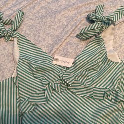Bcbg Green Striped Dress
