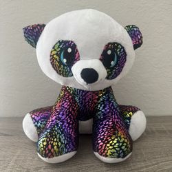 Fiesta Calypso Panda Plush Stuffed Animal Toy Multicolor Iridescent Shiny 10”