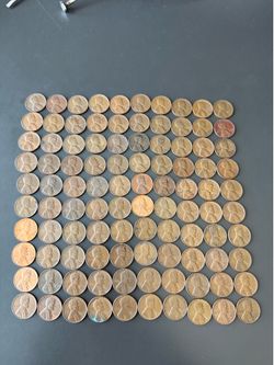 100 of the 1957 D wheat pennies