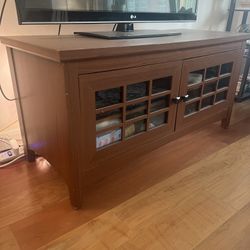 Wood TV Stand / Media Console – Storage Cabinets, Solid & Stylish