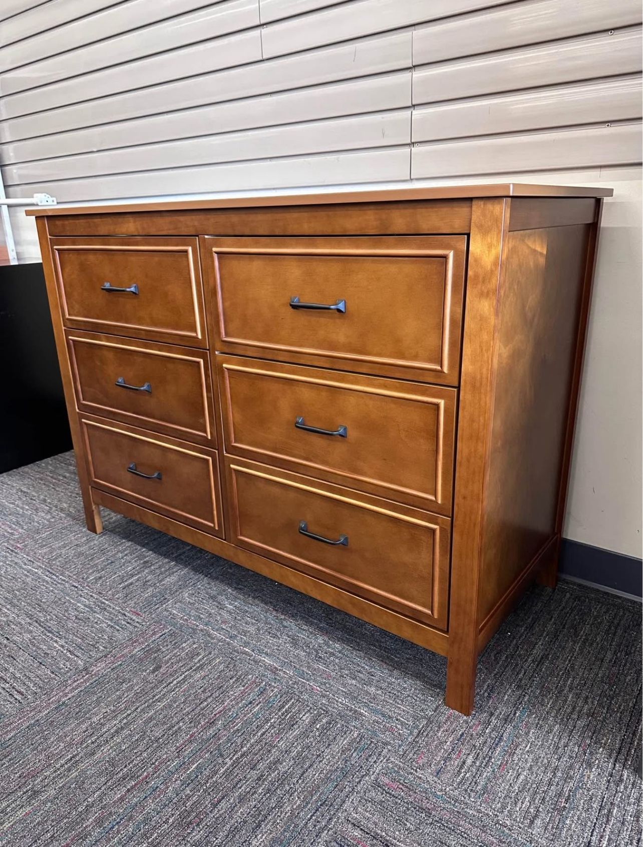 Charlie 6-Drawer Double Dresser – Chestnut, Solid Wood, New & Assembled 🌿