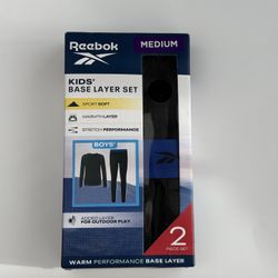 Reebok Kids Boys Base Layer Set 2-Piece Warm Performance Top & Bottom Medium