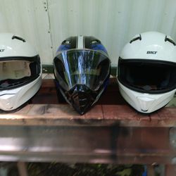 Two BI LT motorcycle helmets brand new. Both need vis there other than that. All Vince, work scratch free and ready to go 1W. L. T motorcycle helmet. 