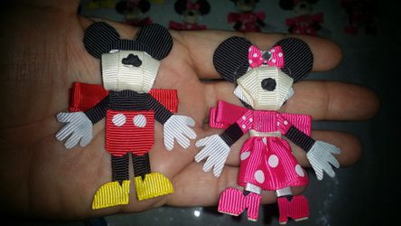 Mickey and Minnie sculpture hair bows