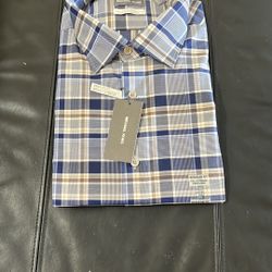Michael Kors Men’s Dress Shirt/plaid/size XL/17.5/34/35/nwt
