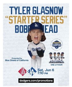 New  unopened LA Dodgers Tyler Glasnow Starter Series Bobblehead SGA 6/6/26
