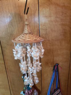 Vintage Shell & Wicker Hanging Mobile