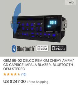 OEM 95-02 DELCO REM GM CHEVY AMFM/CD CAPRICE IMPALA BLAZER. BLUETOOTH OEM STEREO