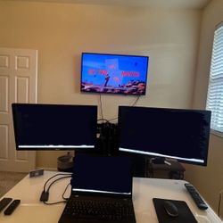 Dual Asus Monitors With Desk Mount