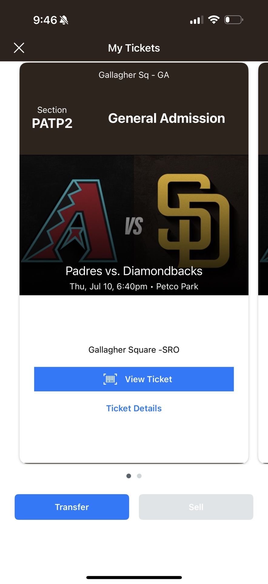 Padres VS Diamondbacks GA Tix