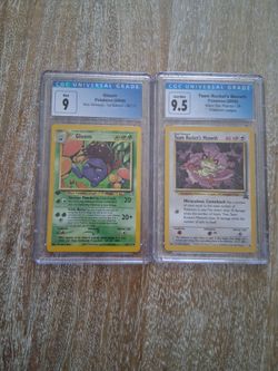 Gloom cgc 9 and team Rockets  meowth cgc 9.5