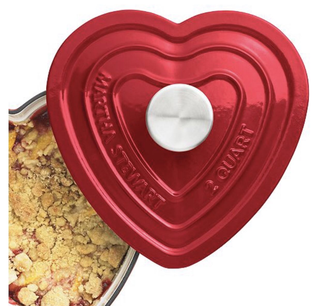 Martha Stewart Collection Enameled Cast Iron 2-Qt. Heart-Shaped