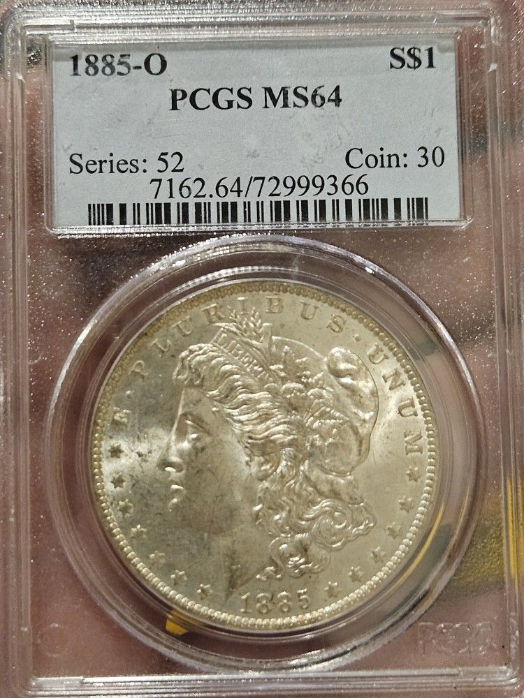 1885 O Morgan Silver Dollar PCGS MS64