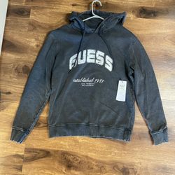 Brand New Mens Guess brand Dark Gray Sweatshirt Hoodie Up For Sale