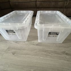 2 Member’s Mark 60 Quart Clear Storage Totes – Durable & Clean!