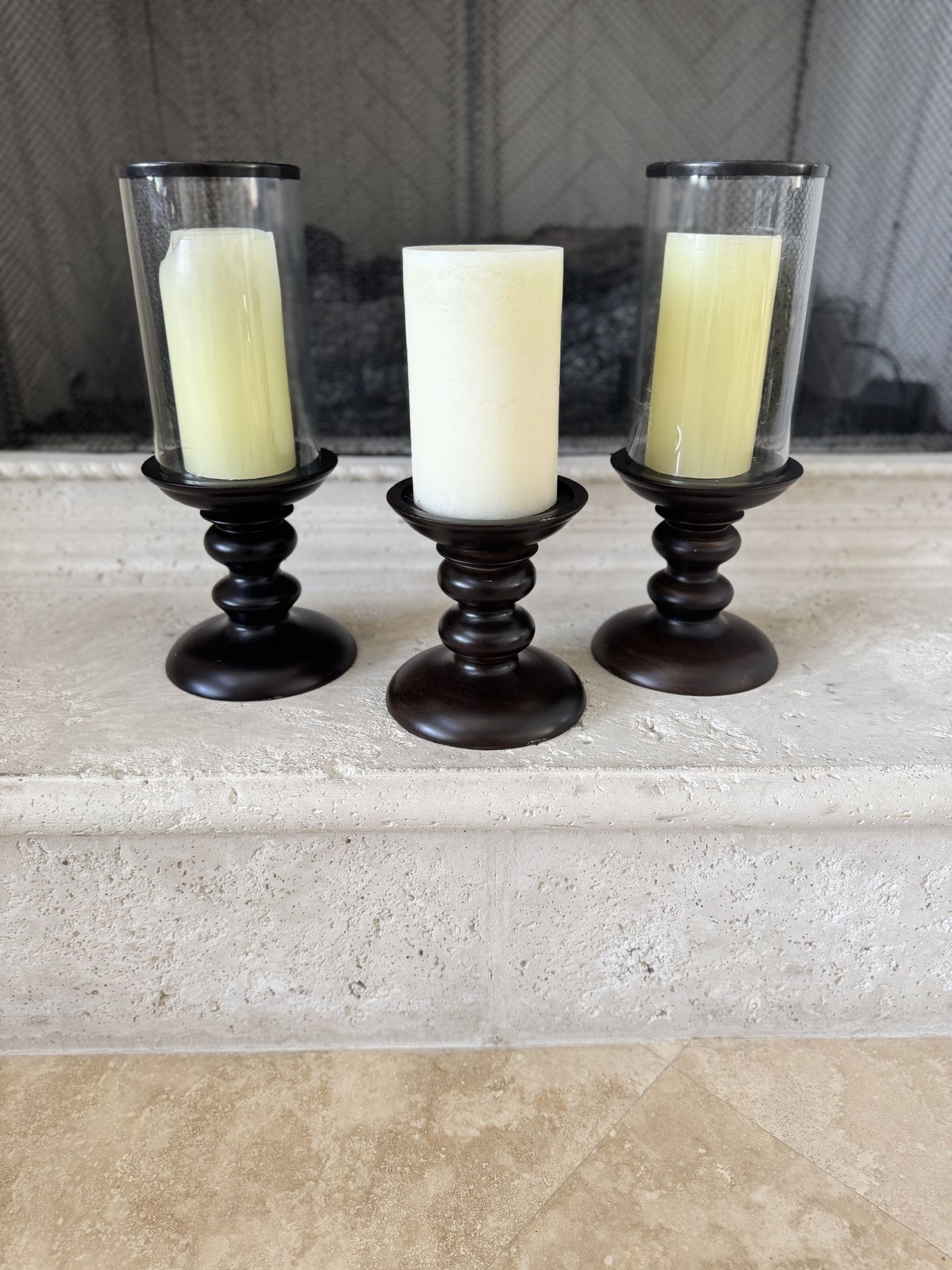 Wooden Candle Holder With Removable Glass