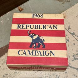 Vintage 1968 Republican Campaign Glass Decanter in Original Box