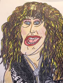 Cartoon Caricature Of Bret  Michaels Sychak  Poison 