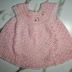 Crochet Pink Dress - Baby