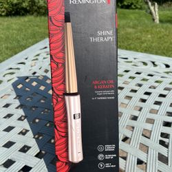 Remington Shine Therapy Argan Oil & Keratin Infused ½-1 Inch Tapered Curling Wand for Natural Curls, Includes Heat Glove
