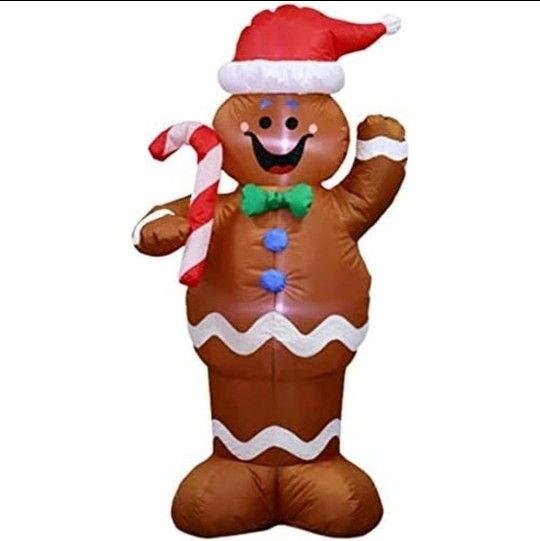 5ft Christmas Gingerbread Man Inflatable Yard Decoration Lawn Garden Blow Up