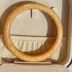 Coral Jade Bangle Bracelet 