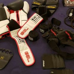 Boxing/ MMA Gear .Gel Gloves, Handwraps with Knuckle Guards, Weighted Jumprope and more. 
