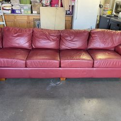Red Leather Sofa w/chaise