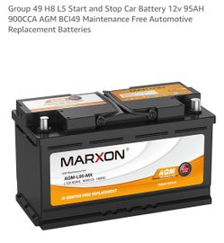 Group 49 H8 L5 Start and Stop Car Battery 12v 95AH 900CCA AGM BCI49