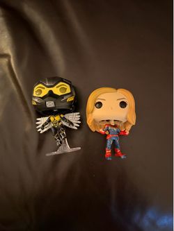 Captain Marvel and Wasp Funko Pops