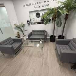 Modern Gray Couch Set Office Lounge Seating
