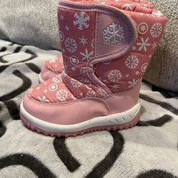 Pink Toddler Girls Snow Boots Size 7c