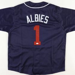 Ozzie Albies Signed Jersey Inscribed "MLB Debut 8/1/17" (JSA)