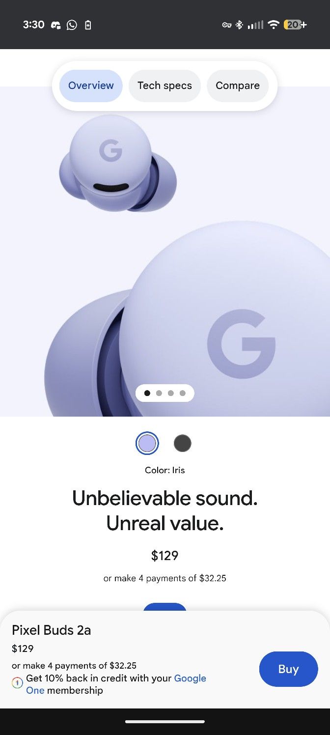Google Pixel Buds 2a Earphones New