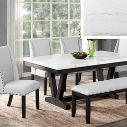 Brand New! 6pc marble dining room set😍
Take it home with $49down 
Hablamos Español Y Financiamos 🙋