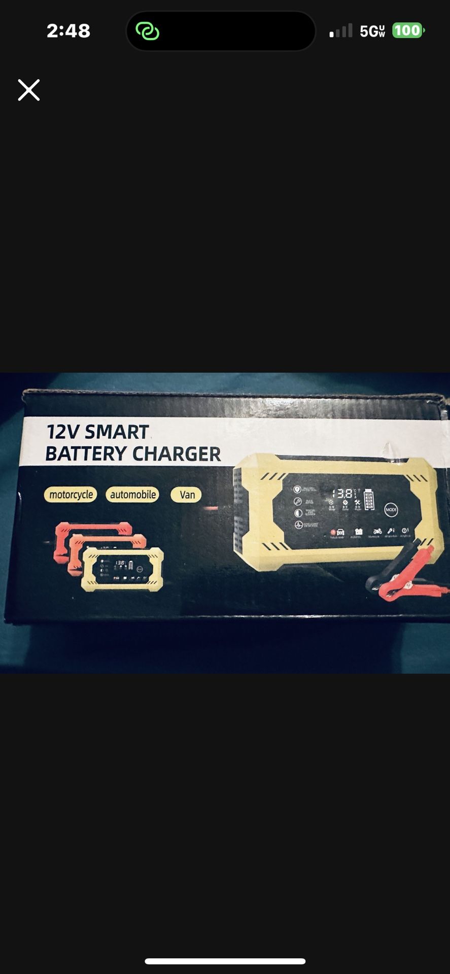 12 VOLT SMART CHARGER WITH CABLES - NEW IN BOX