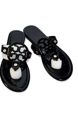 New Tory Burch Black Glossy Sandals ✨
