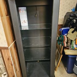 Wooden Cabinet With Glass Shelves 