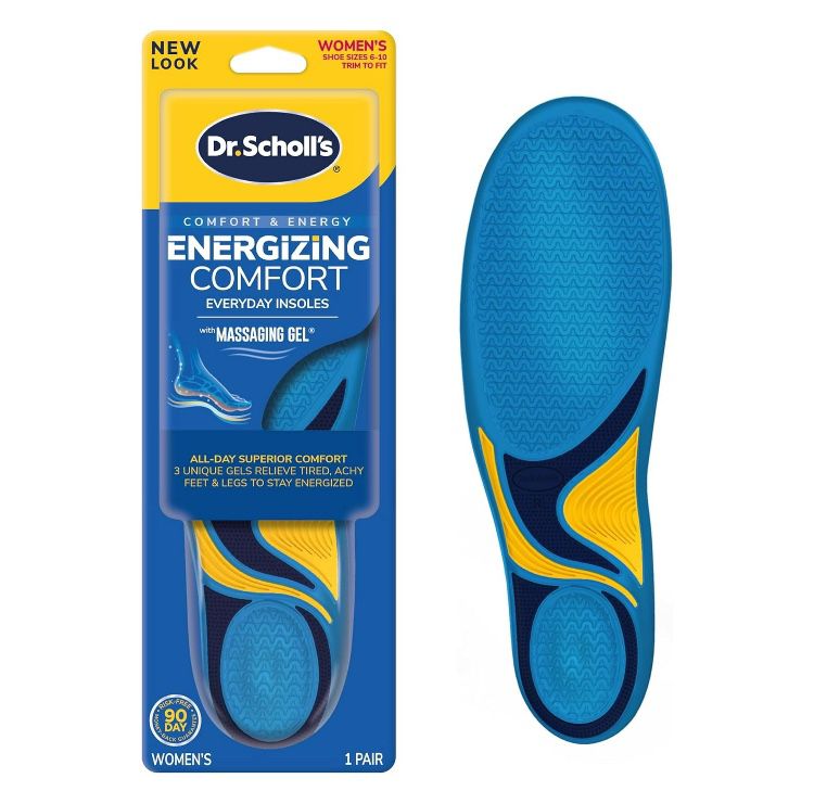  Energizing Comfort Everyday Insoles with Massaging Gel®, Men's Size 8-14, 1 Pair