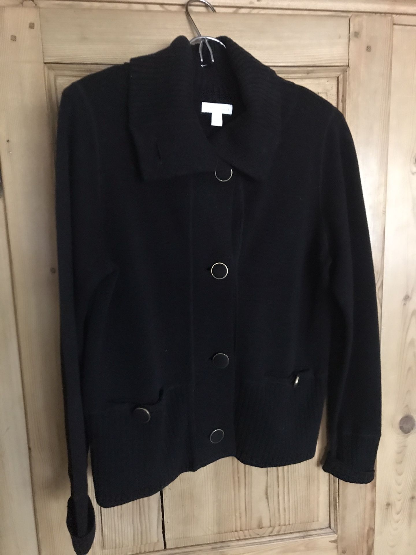 Black Knit Cardigan Sz L Mint Condition